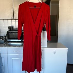 Classic red wrap dress